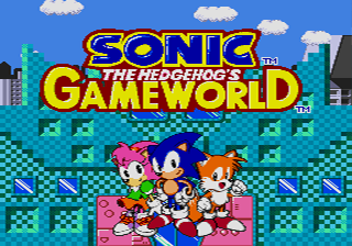 Sonic The Hedgehog's Gameworld title screen for Sega Pico